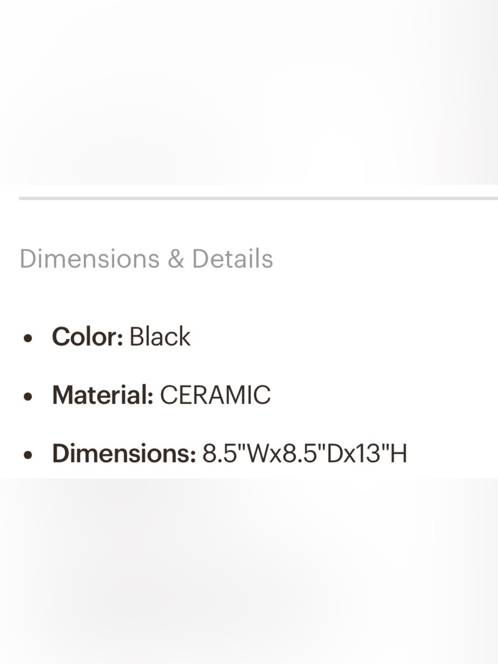 CB2 x Leanne Ford - Matte Black Double-Handled Ceramic Vase - Picture 5 of 5